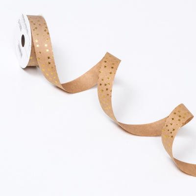 Лента крафт Звезды золотые 20мм*5м 1 шт