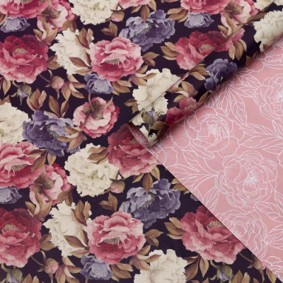 Бумага глянцевая двусторон Цветы 50*70 см 1 шт