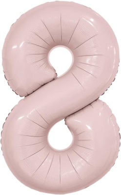 Шар Цифра 8 Роза пыльная Слим 102 см (Ag)