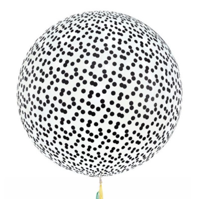 Шар Баблс 50 см с конфетти круги матовый графит 