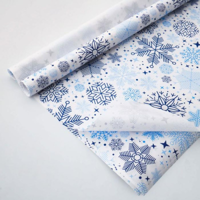 Бумага глянцевая Снежинки 100*70 см 1 шт   Бумага глянцевая Снежинки 100*70 см 1 шт