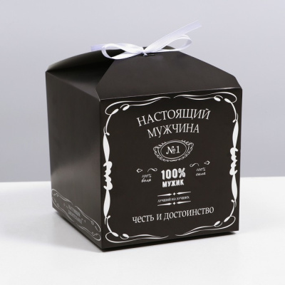 Коробка складная 100% мужик 14*14*14 см 1 шт