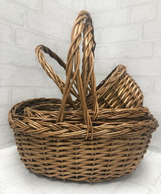 Корзина плетеная Ива овал 36*30*15*38см 1 шт