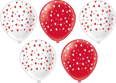 Шар шелкография 12" Сердца 25 шт