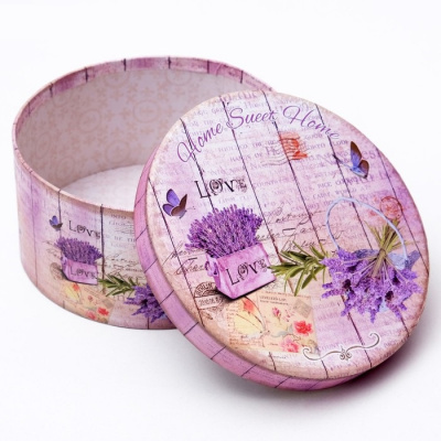 Коробка круг Сирень №2 20*20*10,5 см 1 шт Коробка круг Сирень №2 20*20*10,5 см 1 шт