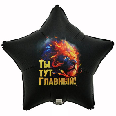 Шар Звезда фольга 18" Ты тут главный Лев Шар Звезда фольга 18" Ты тут главный Лев