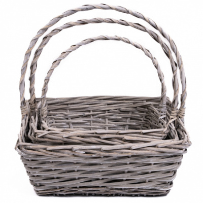 Корзина плетеная Ива прямоуголик серый 30*24 см 1 шт