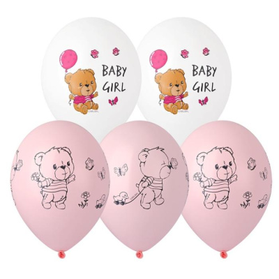 Шар с рисунком+шелк 14" Мишка малышка 25 шт Шар с рисунком+шелк 14" Мишка малышка 25 шт