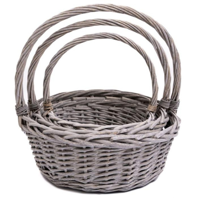 Корзина плетеная Ива серая круг 36*37*14см 1 шт