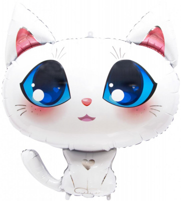 Шар фольга Фигура Котенок белый (FL)