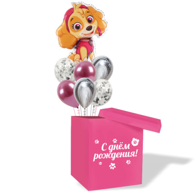 Букет Шары в коробке Щенячий Патруль Скай 7 шт Букет Шары в коробке Щенячий Патруль Скай 7 шт