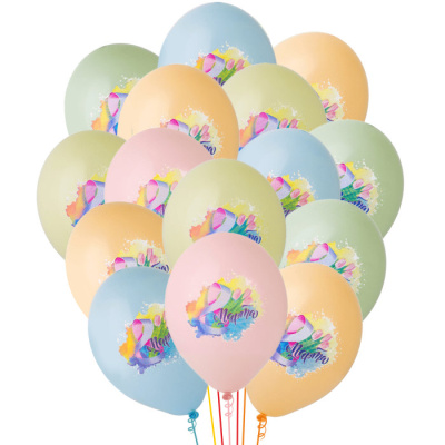 Букет из латексных шаров 8 Марта! Тюльпаны нежные 15 шт