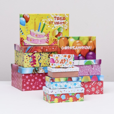 Коробка прямоуг Тебе от меня №9 28*18,5*11,5 см рис микс 1 шт