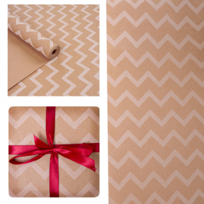 Бумага Крафт белый зигзаг белый 70см*400 гр 1 шт  