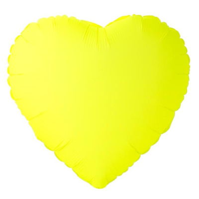 Шар фольга без рисунка Сердце 18" Неон желтый Шар фольга без рисунка Сердце 18" Неон желтый