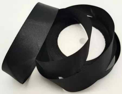 Лента атласная 25мм*23м черная 1 шт Лента атласная 25мм*23м черная 1 шт