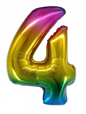 К Шар Цифра под воздух 4 радужная 86 см К Шар Цифра под воздух 4 радужная 86 см