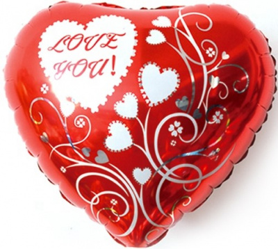 Шар Сердце фольга 18" Люблю тебя Узоры (Fl) Шар Сердце фольга 18" Люблю тебя Узоры (Fl)