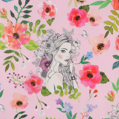 Бумага крафт Цветы и девушка 50*70 см 1 шт
