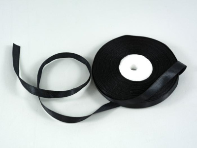 Лента атласная 10мм*23м черный 1 шт  