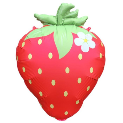Шар фольга Фигура Клубника красная сатин (ВЗ)
