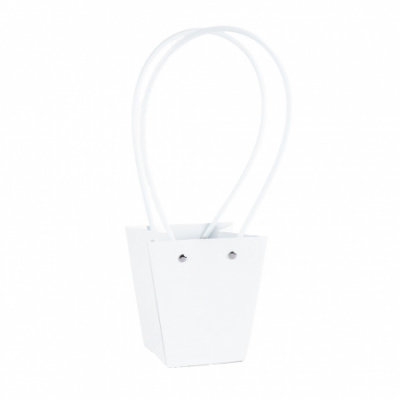 Сумочка для цветов Конус белый 9*6,5*10 см 1 шт
