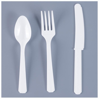 Столовые приборы Веселая Затея пласт белые 24 шт Столовые приборы Веселая Затея пласт белые 24 шт