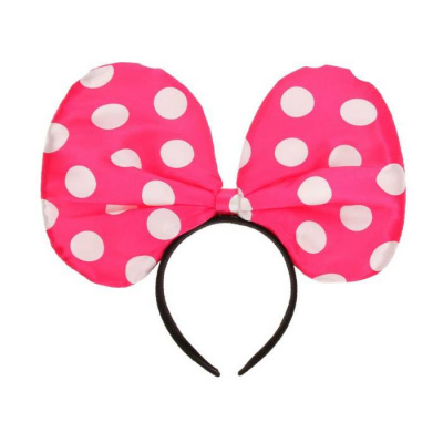 К Ободок Бант горох розовый 1 шт