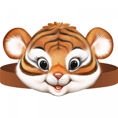 Маска - ободок картон Тигр (серия 92.743.00) 1 шт Маска - ободок картон Тигр (серия 92.743.00) 1 шт