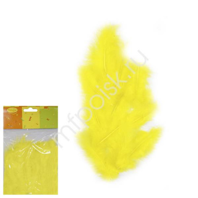 Перья Желтые 30 шт Пати Бум