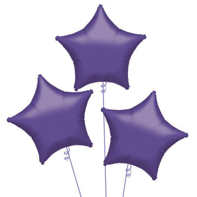 Шар фольга с гелием Звезда сиреневая 46 см 1 шт