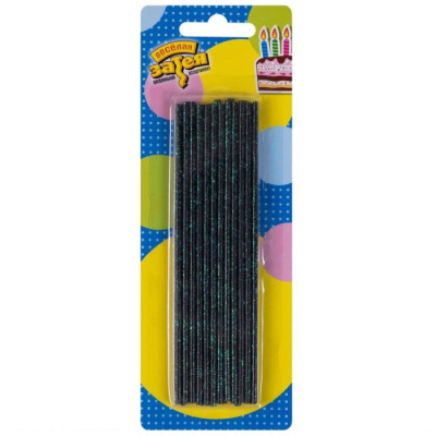 Свечи для торта ВЗ Черные блеск 13,5 см 24 шт Свечи для торта ВЗ Черные блеск 13,5 см 24 шт