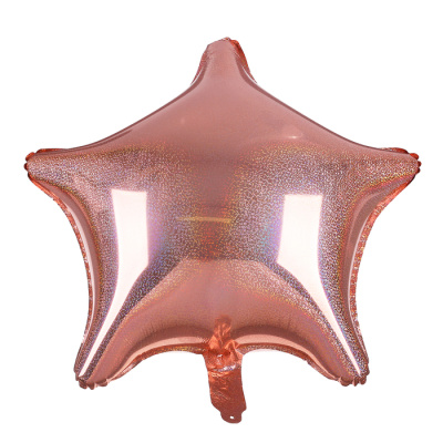 К Шар фольга без рисунка Звезда 18" Розовое золото голография