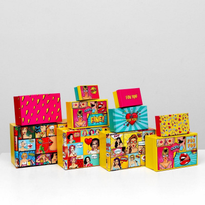 Коробка прямоуг Pop-art №10 30,5*20*13 см рис микс 1 шт