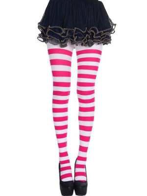 Карнавальный аксессуар Ножки розово-белая полоска 1 шт