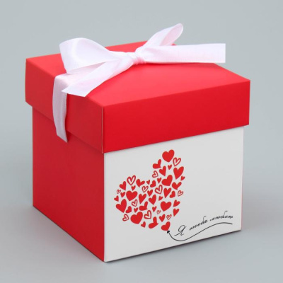 Коробка складная Люблю тебя 10*10*10 см 1 шт