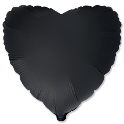 Шар фольга без рисунка Сердце 18" черный сатин (FM) Шар фольга без рисунка Сердце 18" черный сатин (FM)