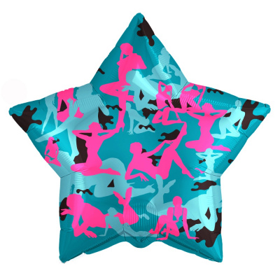 Шар Звезда фольга 18" Камуфляж Девушки (Ag)
