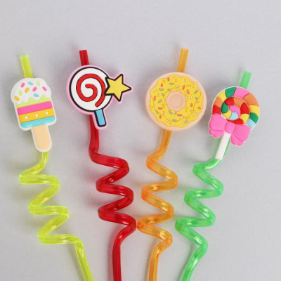 Трубочки для коктейля Вкусняшки микс 4 шт Трубочки для коктейля Вкусняшки микс 4 шт