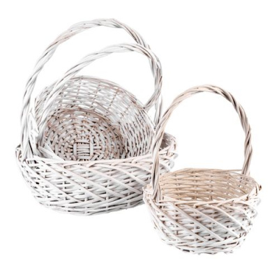 Корзина плетеная Ива белый круг 19*22*9см  1 шт