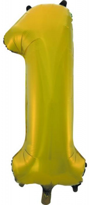 Шар Цифра мини 1 золото 41 см