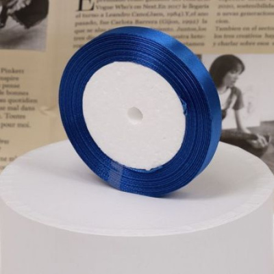 Лента атласная 12мм*23м синяя 1 шт