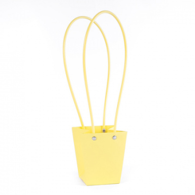 К Сумочка для цветов Конус канареечный 12*12*8 см 1 шт