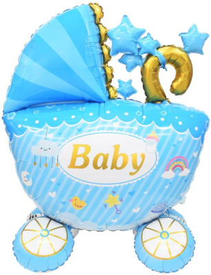 Шар фольга Фигура Под воздух Коляска для мальчика 142 см 1 шт