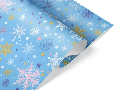 Бумага глянцевая Снежинки волшебные 70*100 см 1 шт