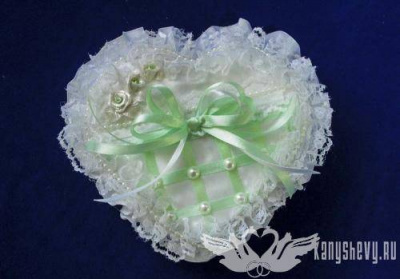 Подушечка для колец Райская жизнь салатовый 1 шт Подушечка для колец Райская жизнь салатовый 1 шт