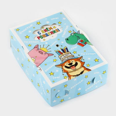 Коробка складная С ДР эмоции 21*15*7 см 1 шт