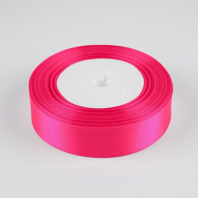 Лента атласная 25мм*23м неоново-розовый 1 шт Лента атласная 25мм*23м неоново-розовый 1 шт