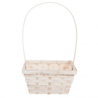 Корзина плетеная Бамбук белая 19*14,5*9/37см 1 шт