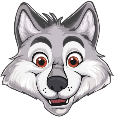 Маска-ободок картон Волк 1 шт ПБ